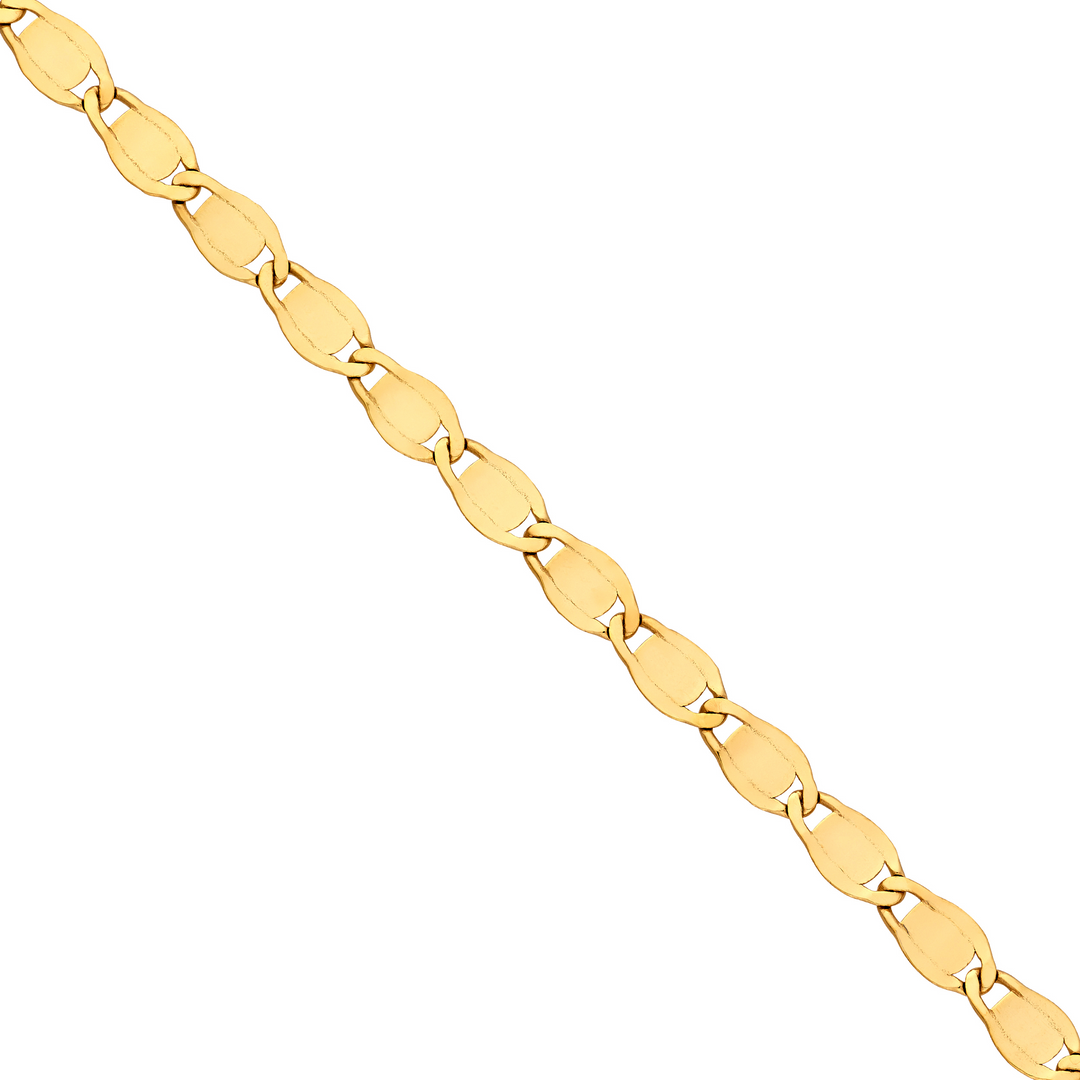 14K Yellow Gold Valentino Link Chain Bracelet