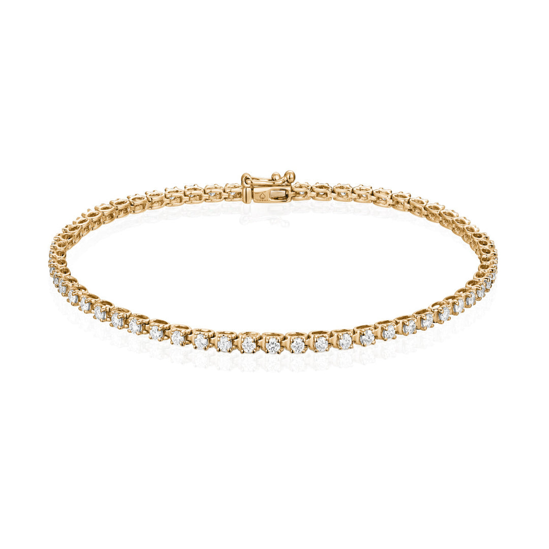 14K Yellow Gold Diamond Tennis Bracelet