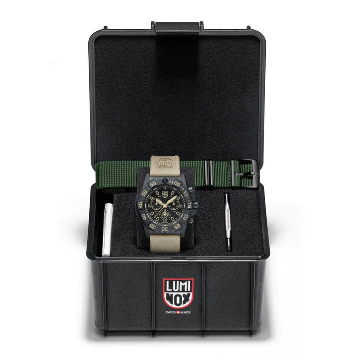 Navy SEAL Foundation Military Sand Black Quartz Chronograph 45MM Watch Set