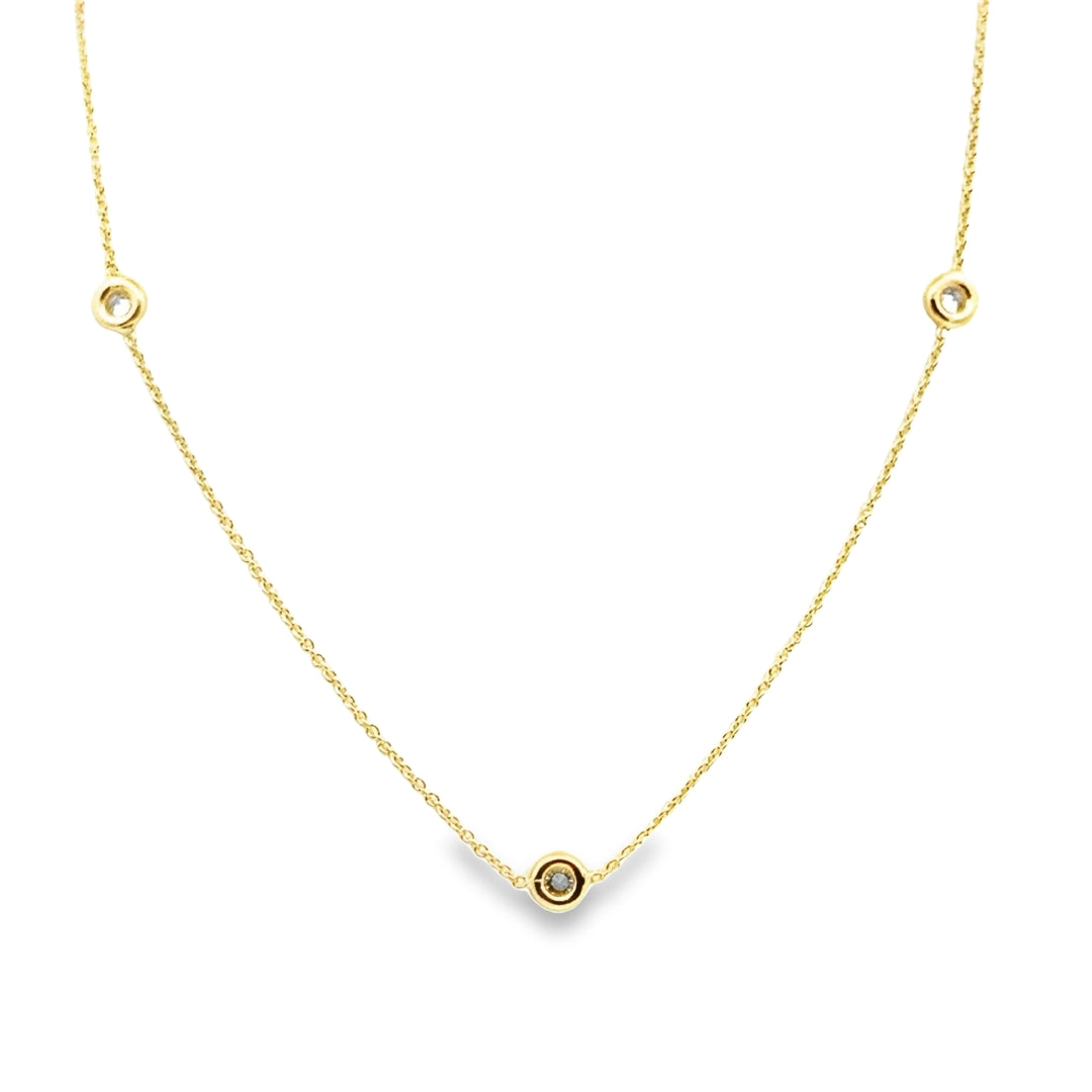 18K Yellow Gold Diamond by the Inch 5 Station Necklace