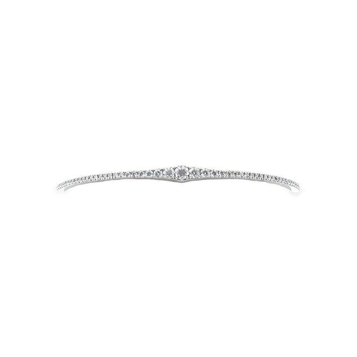 18K White Gold Diamond Tapered Bangle