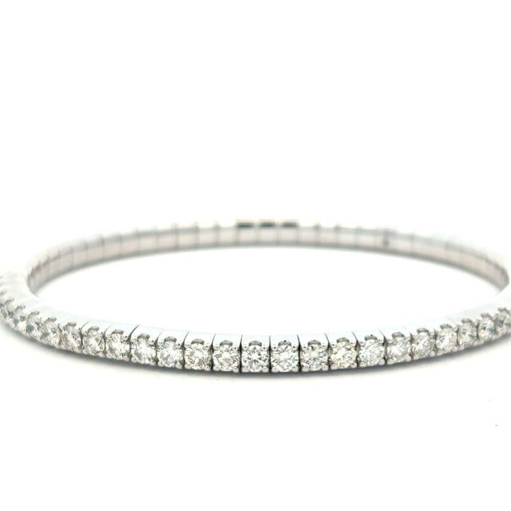 14K White Gold Diamond Stretch Half Tennis Bracelet