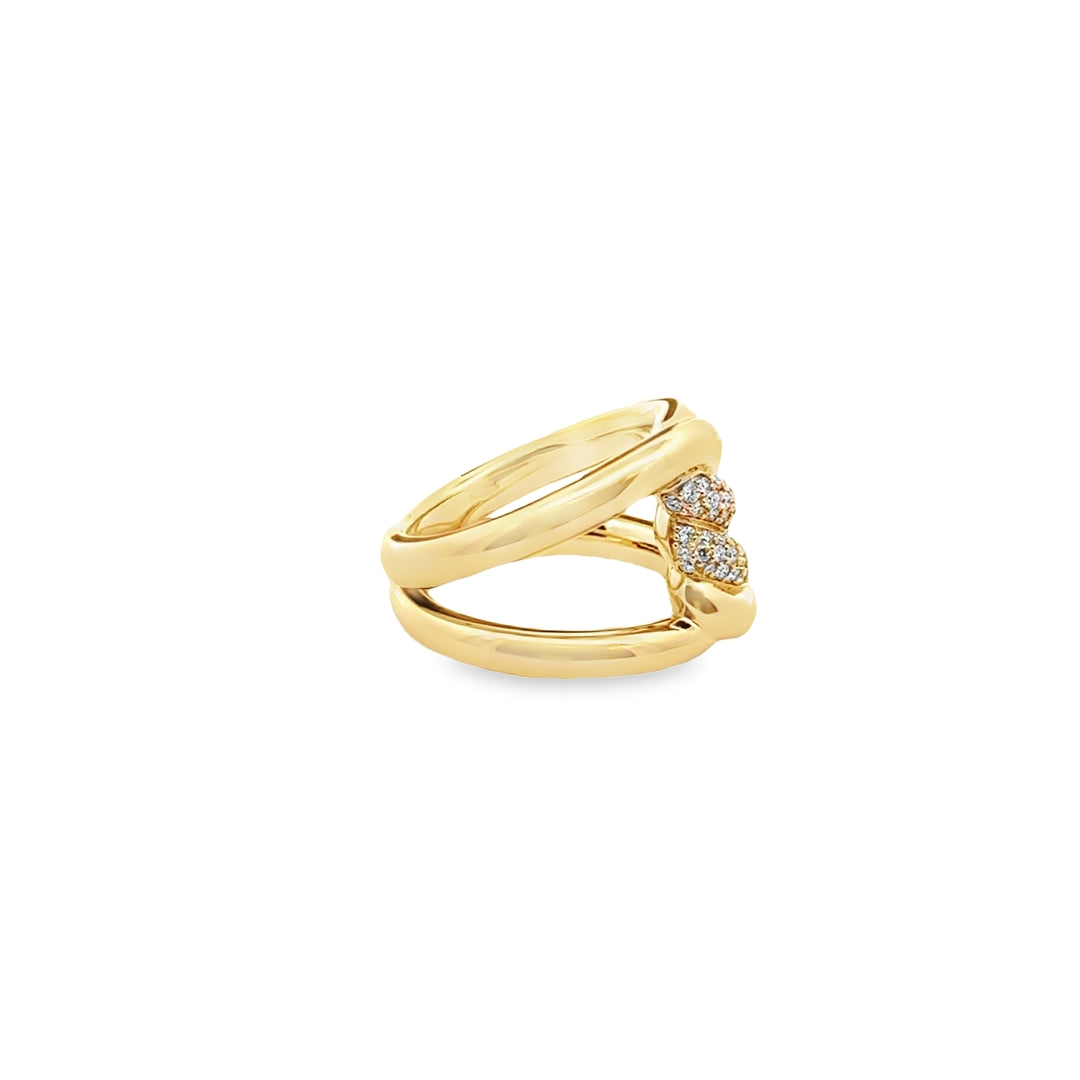 18K Yellow Gold Diamond Cialoma Single Knot Ring