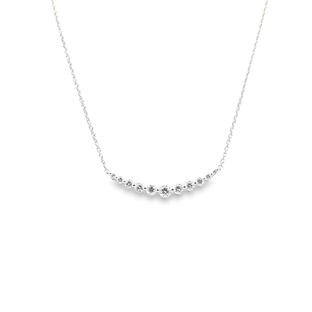 18K White Gold Diamond Smile Necklace (Small)