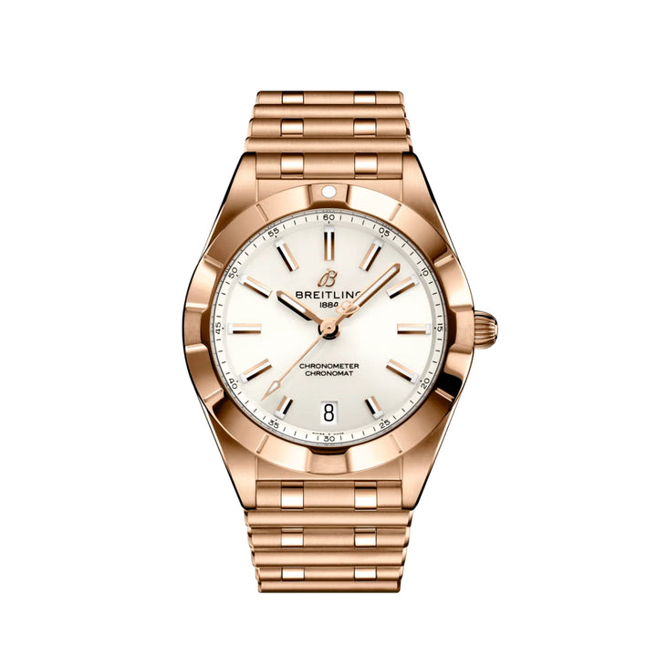 Chronomat 18K Rose Gold White Quartz 32MM Watch