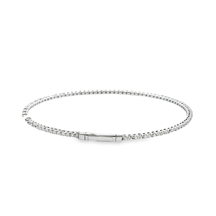 14K White Gold Diamond Flex Bangle Bracelet