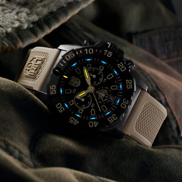 Navy SEAL Foundation Military Sand Black Quartz Chronograph 45MM Watch Set