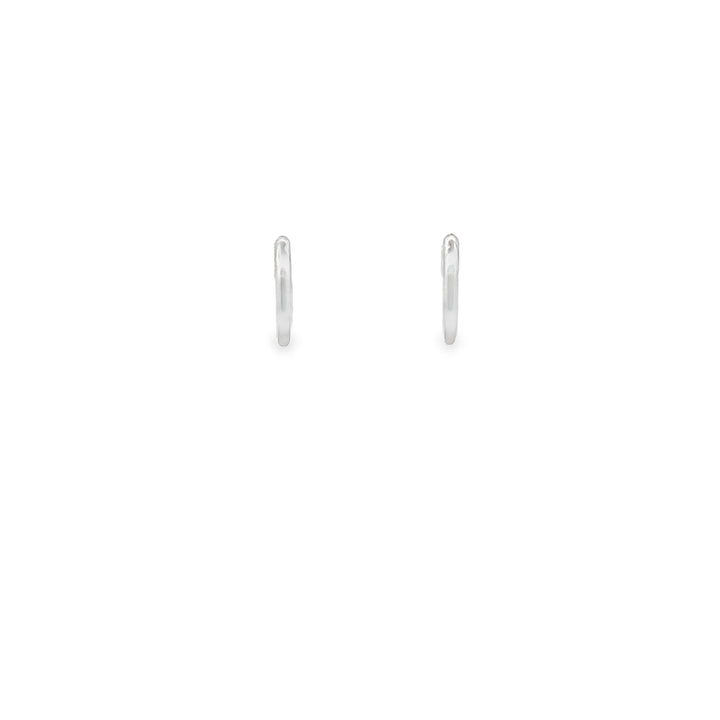 Sterling Silver Thin Round Hinged Hoop Earrings