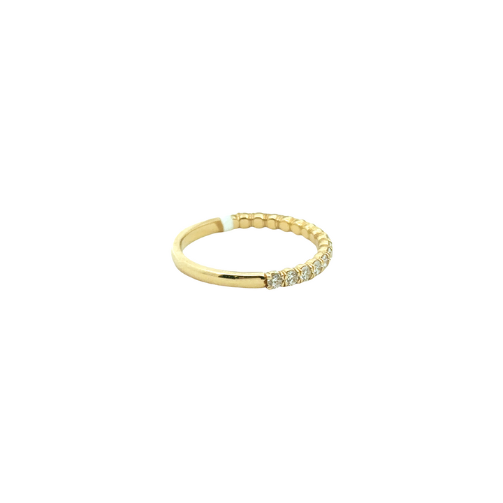 18K Yellow Gold Diamond Half Line Stackable Ring