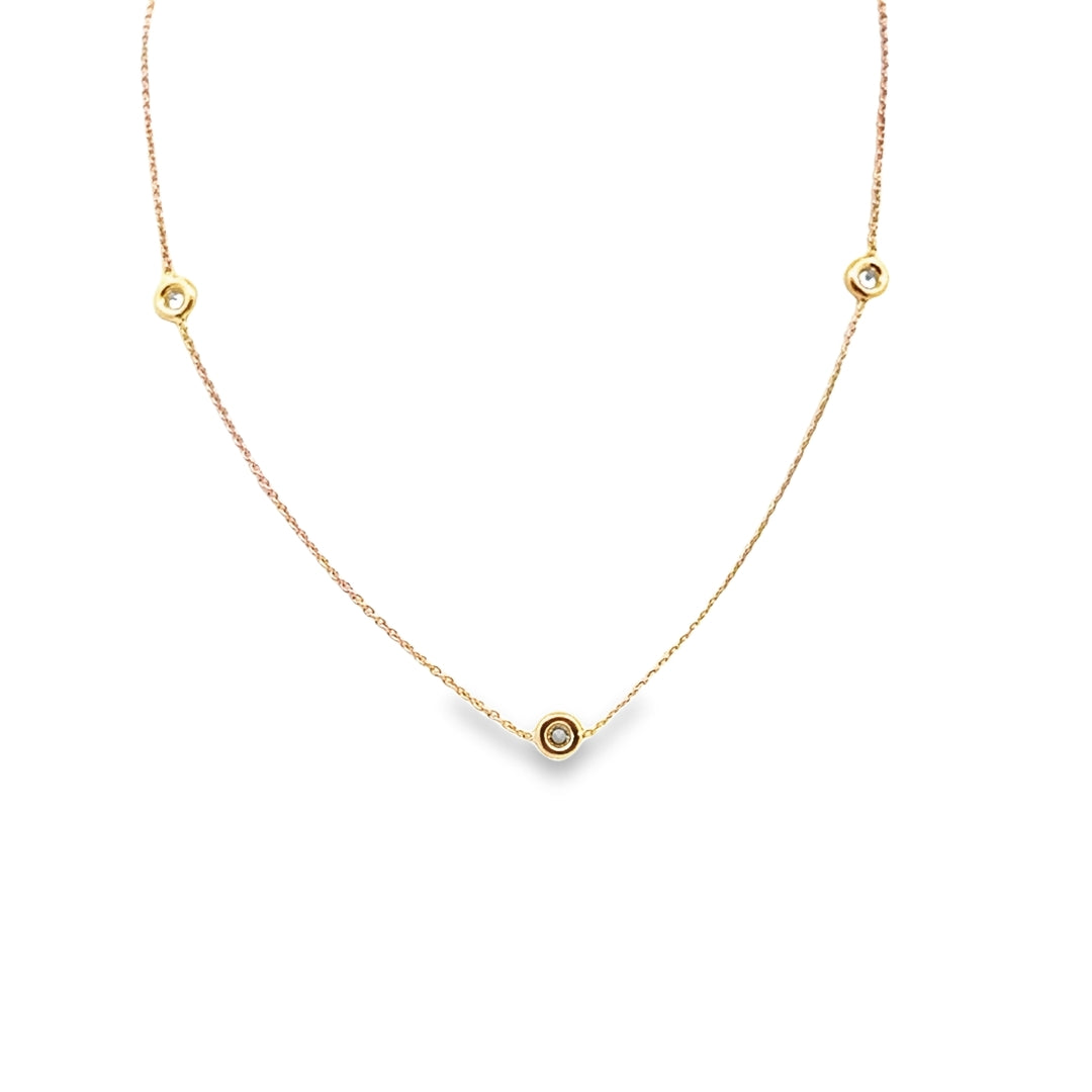18K Rose Gold Diamond by the Inch 5 Station Necklace