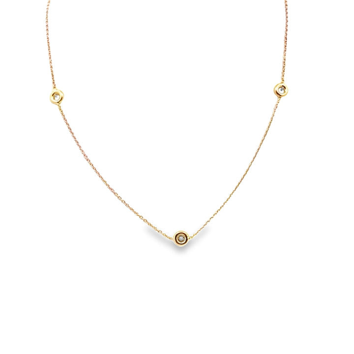 18K Rose Gold Diamond by the Inch 5 Station Necklace