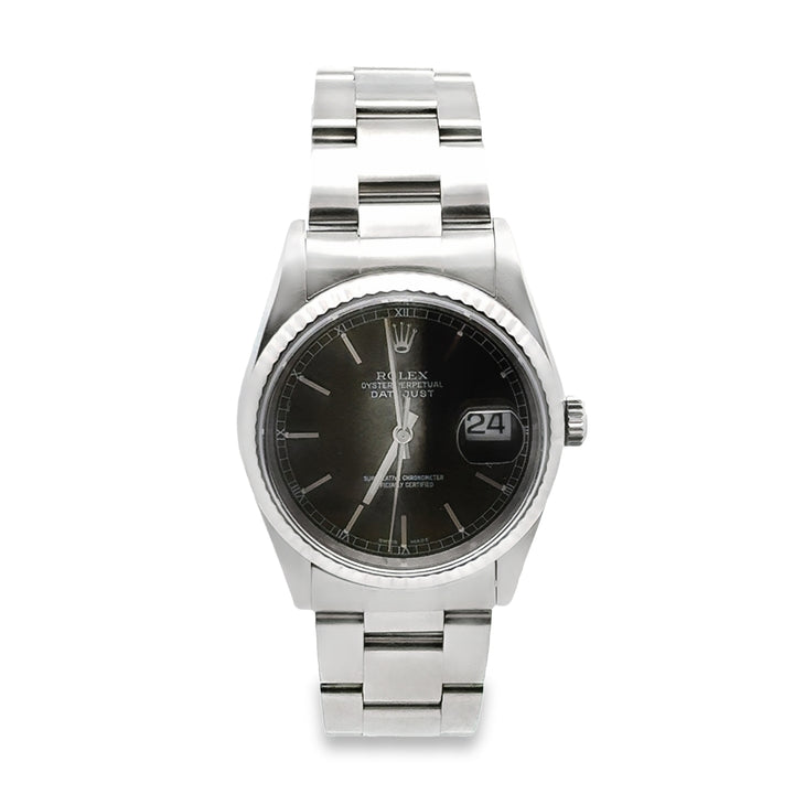 Pre-Owned Rolex Datejust Black Automatic 36MM Watch