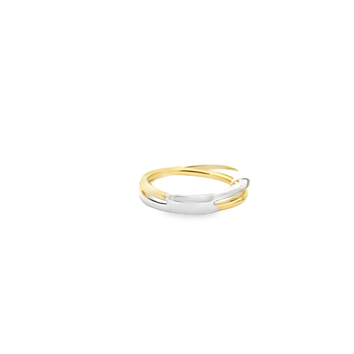 18K Two-Tone Gold Diamond Layered Ring