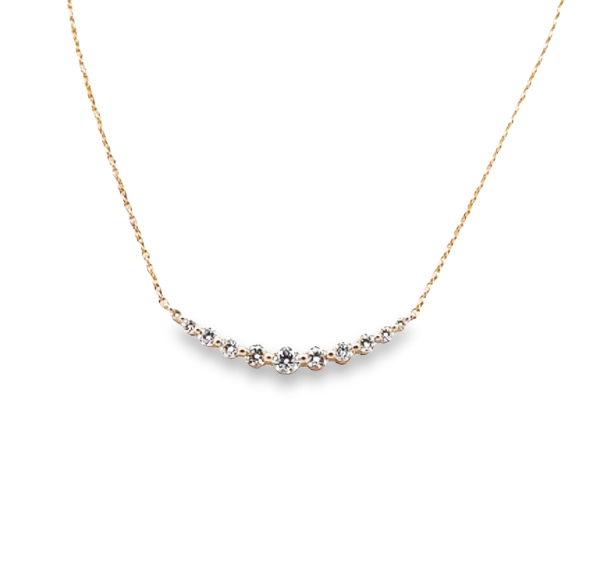 18K Rose Gold Diamond Smile Necklace (Small)