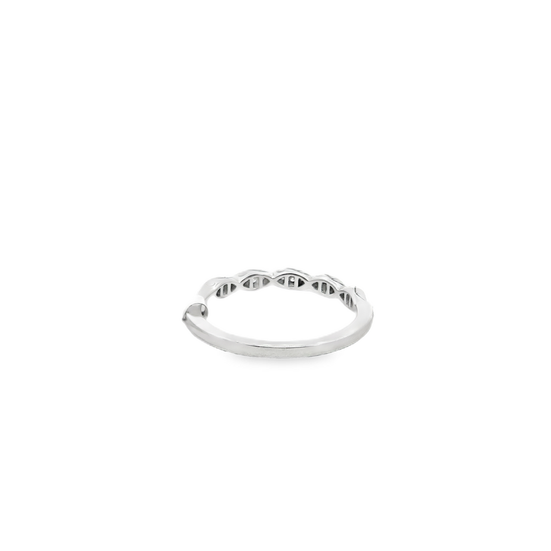 14K White Gold Diamond Twist Stacker Ring