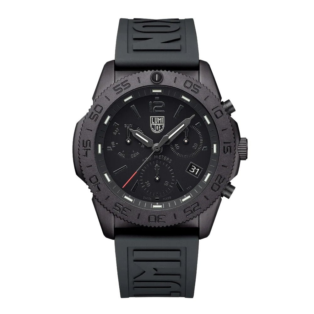 Pacific Diver Black Quartz Chronograph 44MM Watch