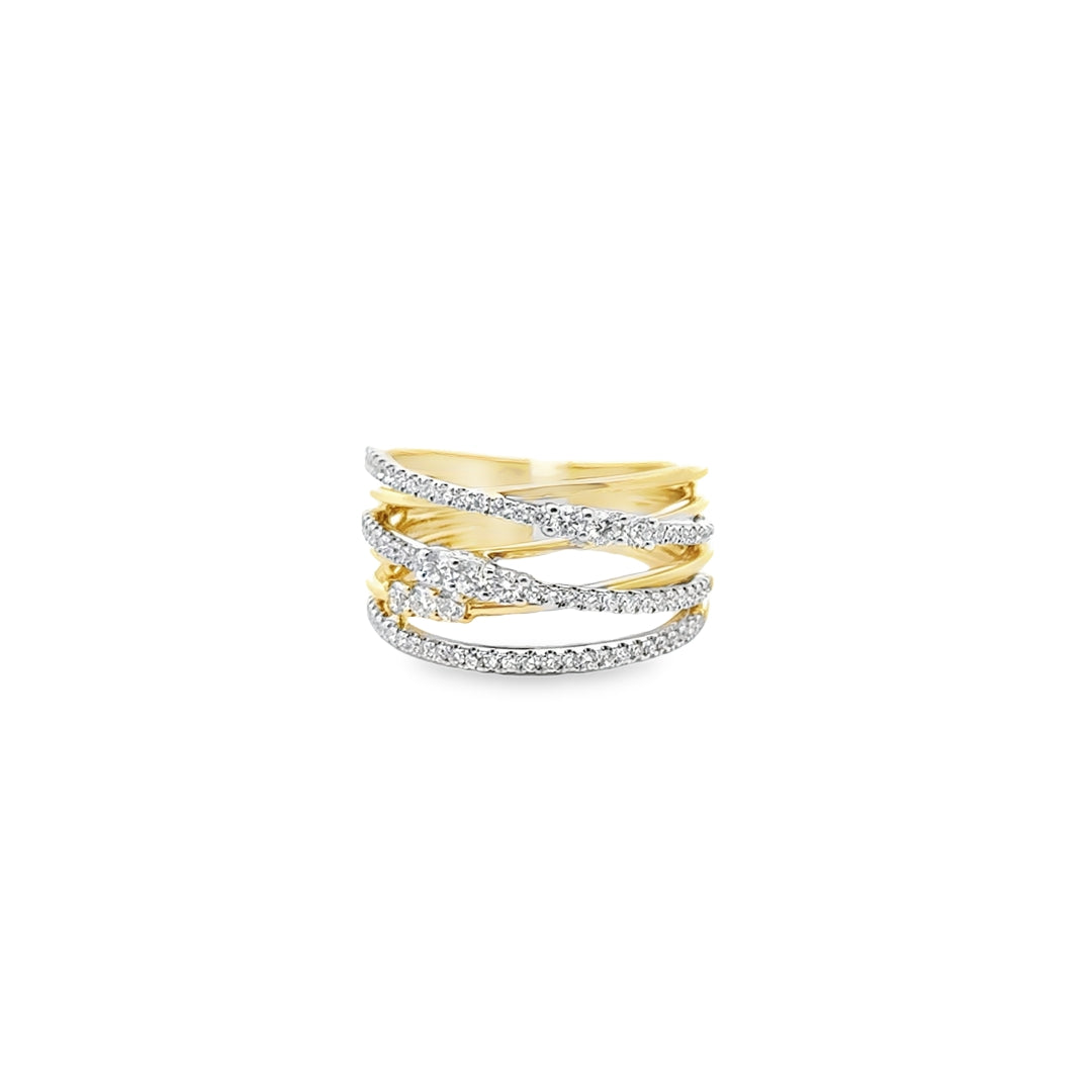 18K Two-Tone Gold Diamond Clio Layered Ring