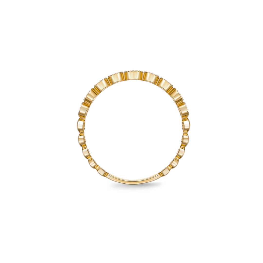 18K Yellow Gold Diamond Vintage Bezel Stackable Ring