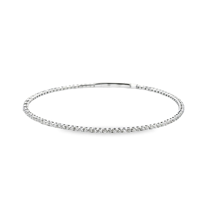 14K White Gold Diamond Flex Bangle Bracelet