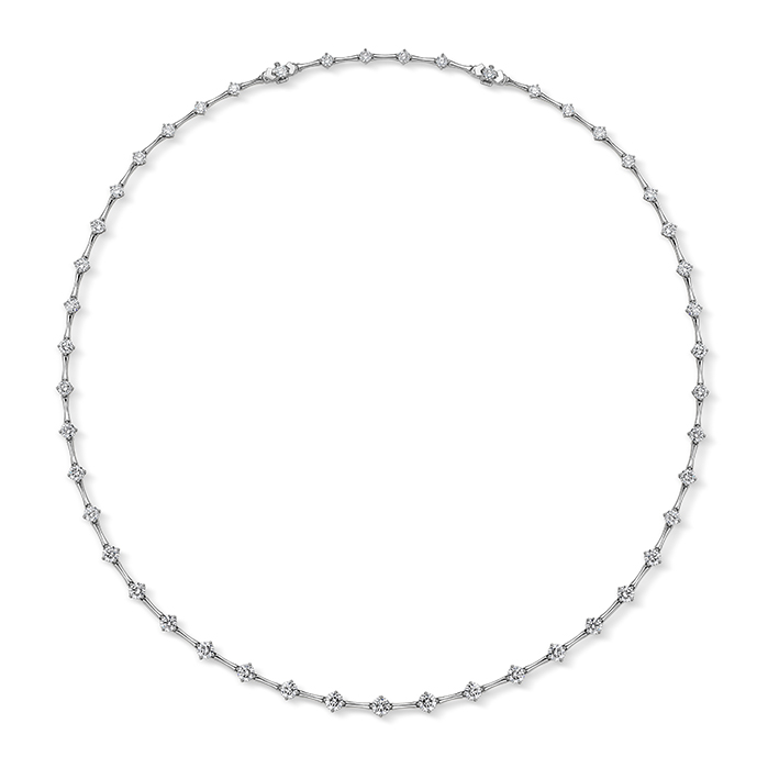 18K White Gold Diamond Serena Station Necklace