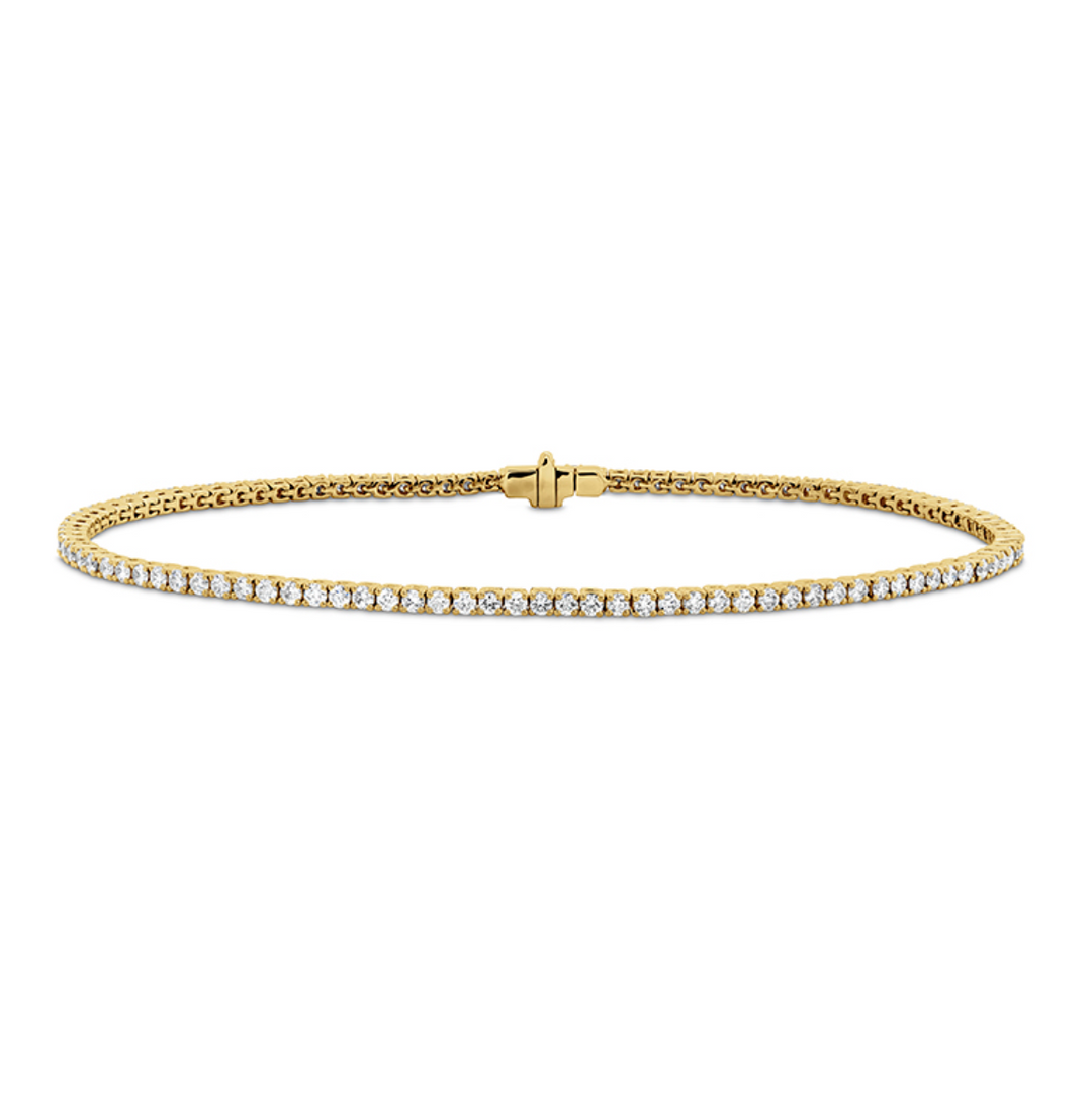 18K Yellow Gold Diamond 4 Prong Tennis Bracelet