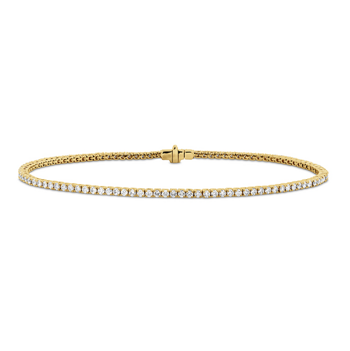18K Yellow Gold Diamond 4 Prong Tennis Bracelet