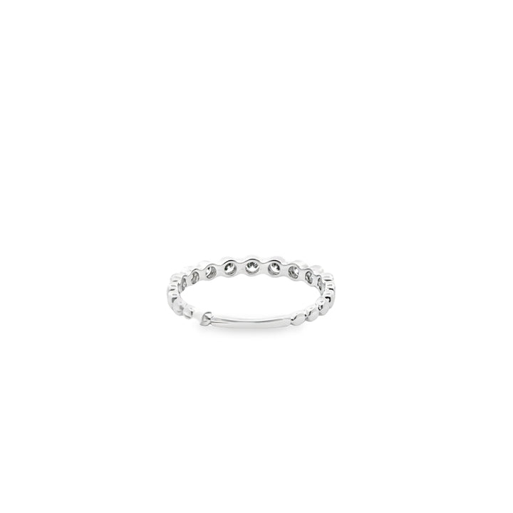 18K White Gold Diamond Vintage Bezel Stackable Ring