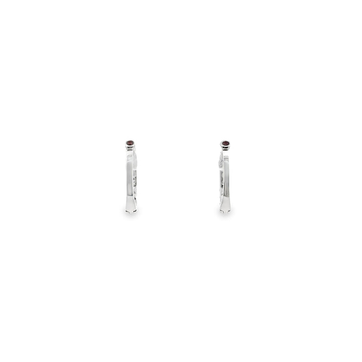 18K White Gold Diamond Pave Huggie Earrings