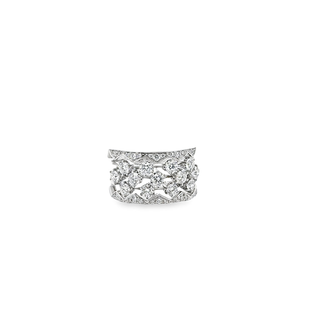 18K White Gold Diamond Art Deco Ring