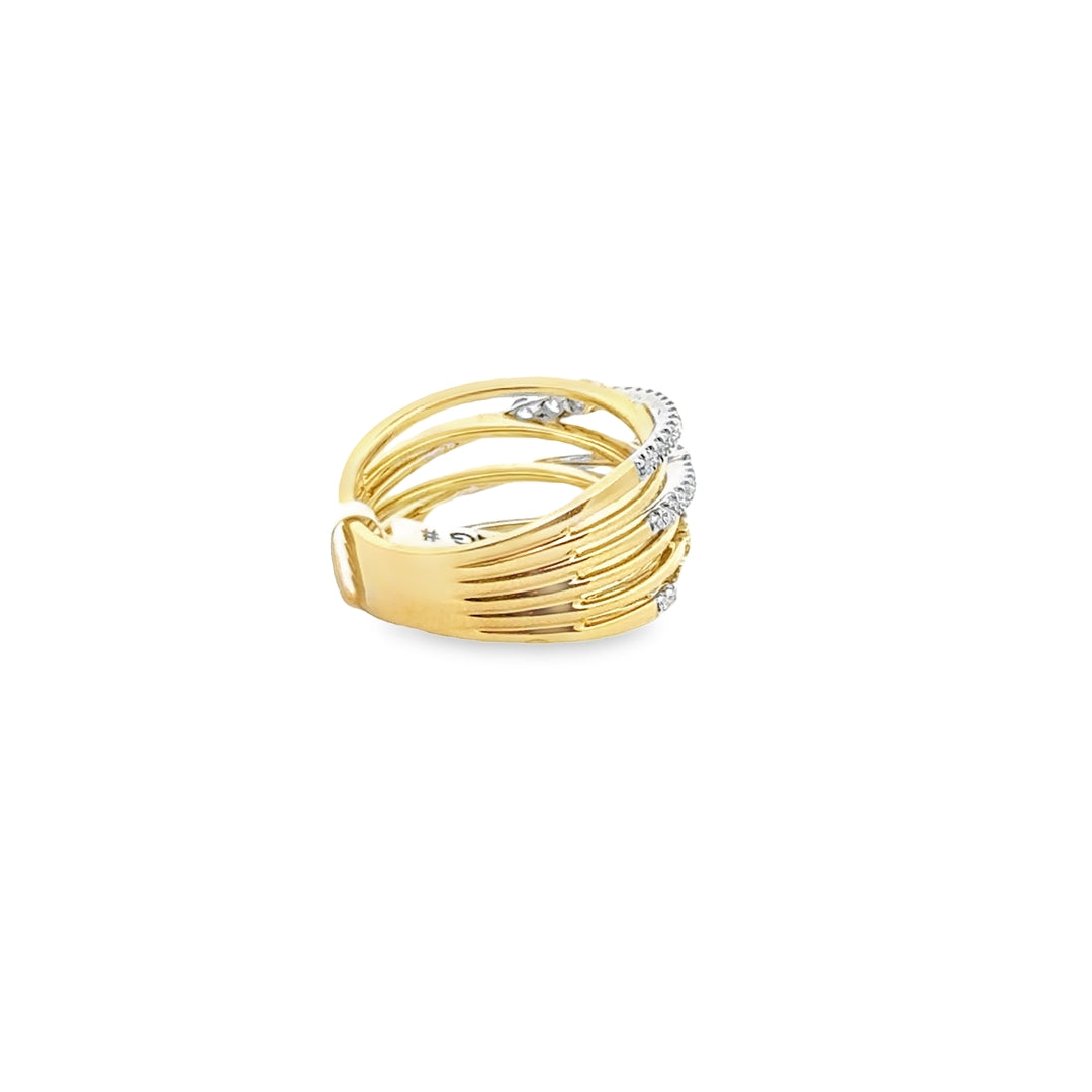18K Two-Tone Gold Diamond Clio Layered Ring