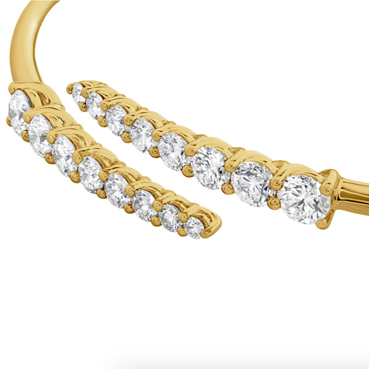 18K Yellow Gold Diamond Identity Bangle Bracelet (Large)