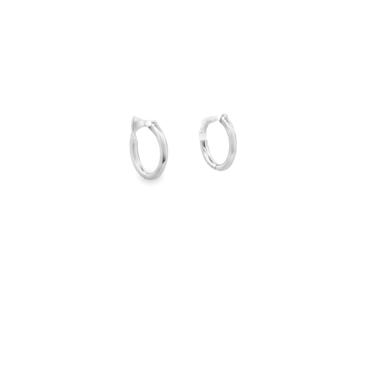 Sterling Silver Thin Round Hinged Hoop Earrings