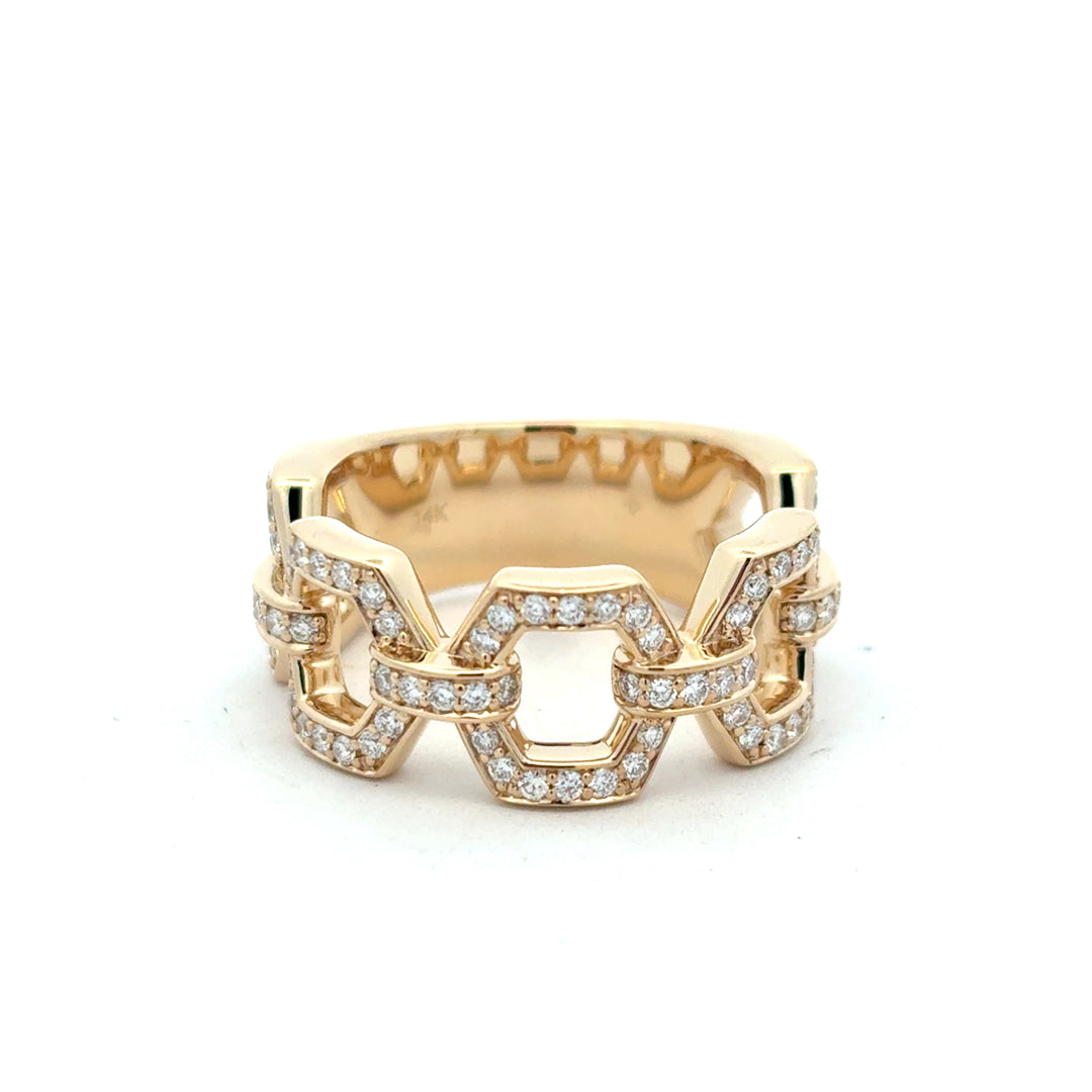 14K Yellow Gold Diamond Serafina Link Ring
