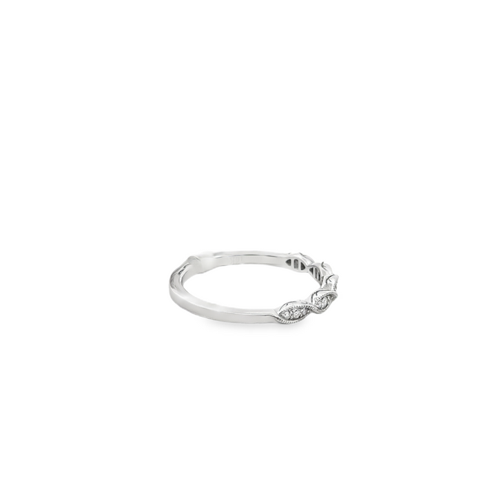 14K White Gold Diamond Twist Stacker Ring