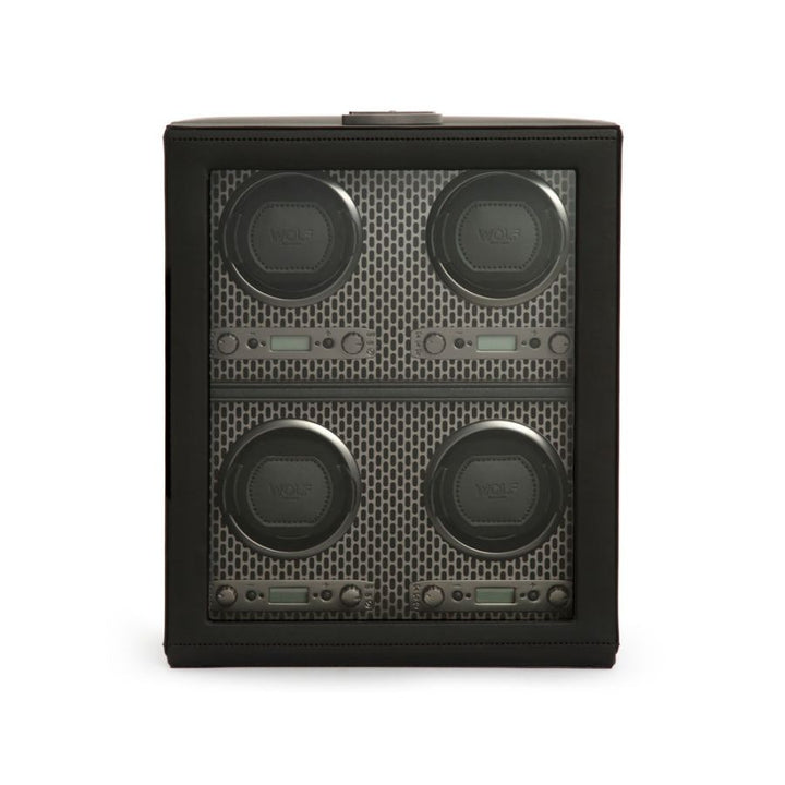 British Racing 4 Piece Watch Winder In Black