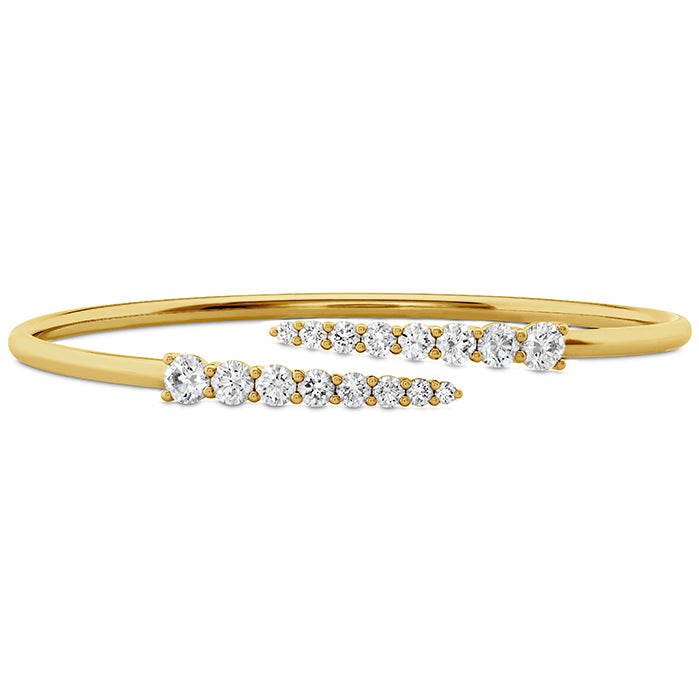 18K Yellow Gold Diamond Identity Bangle Bracelet (Large)