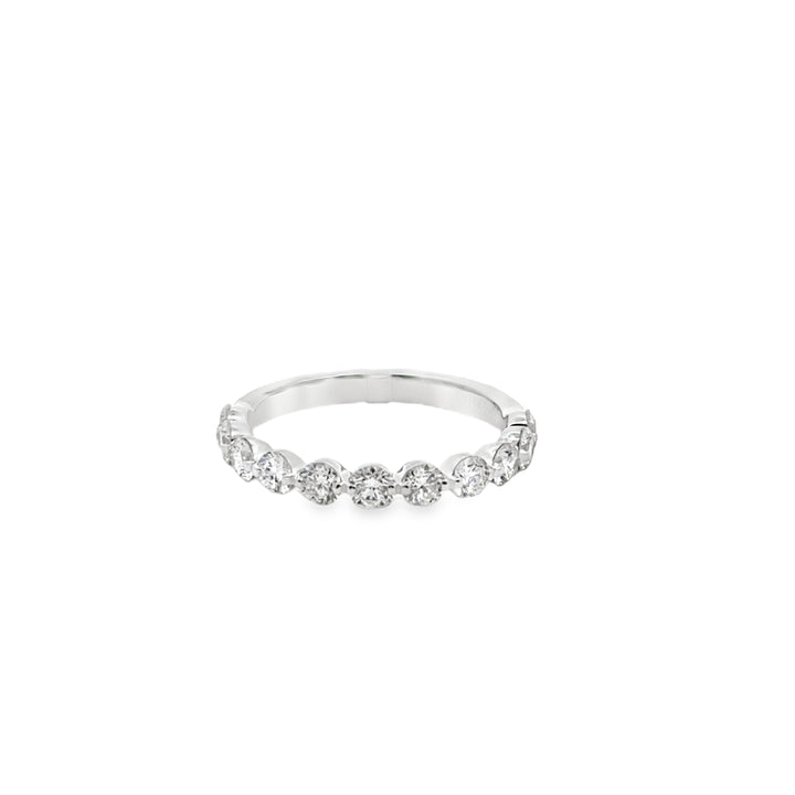 18K White Gold Diamond Wedding Band Ring