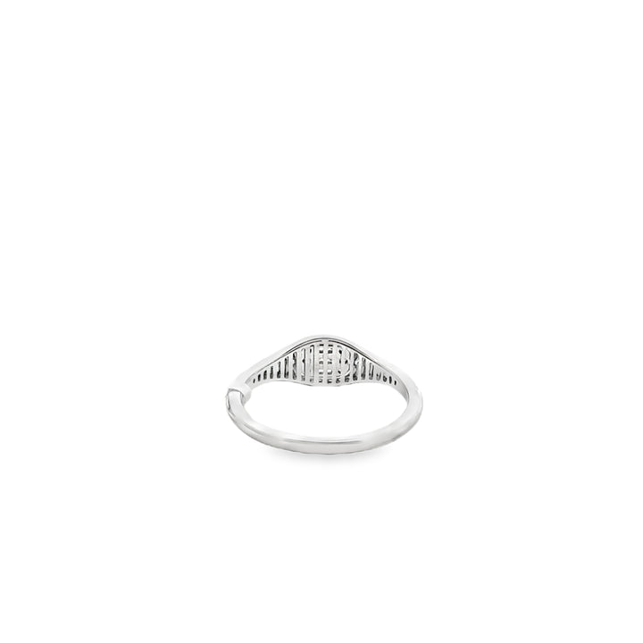 14K White Gold Diamond Signet Ring