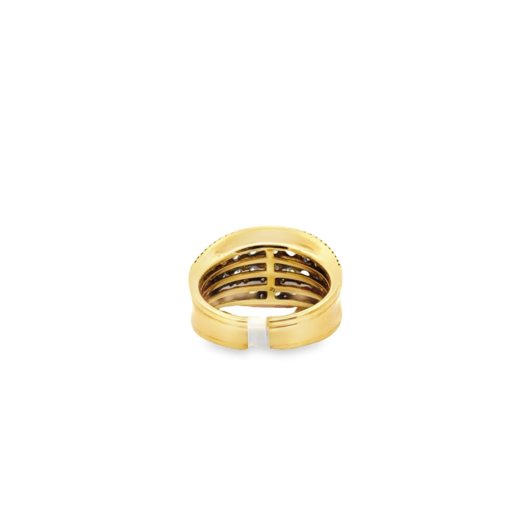 18K Two-Tone Gold Diamond Simon-Set Ring