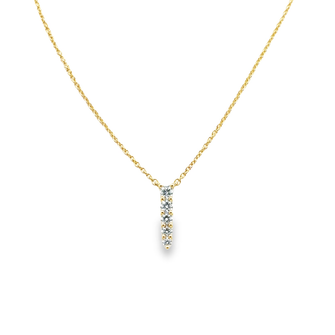 18K Yellow Gold Diamond Identity Pendant Necklace (Small)