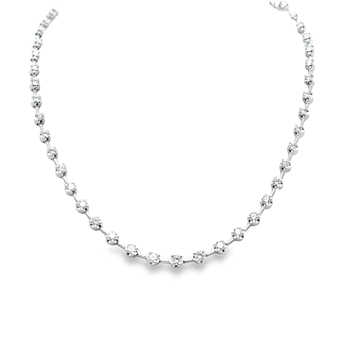 18K White Gold Diamond Serena Station Necklace