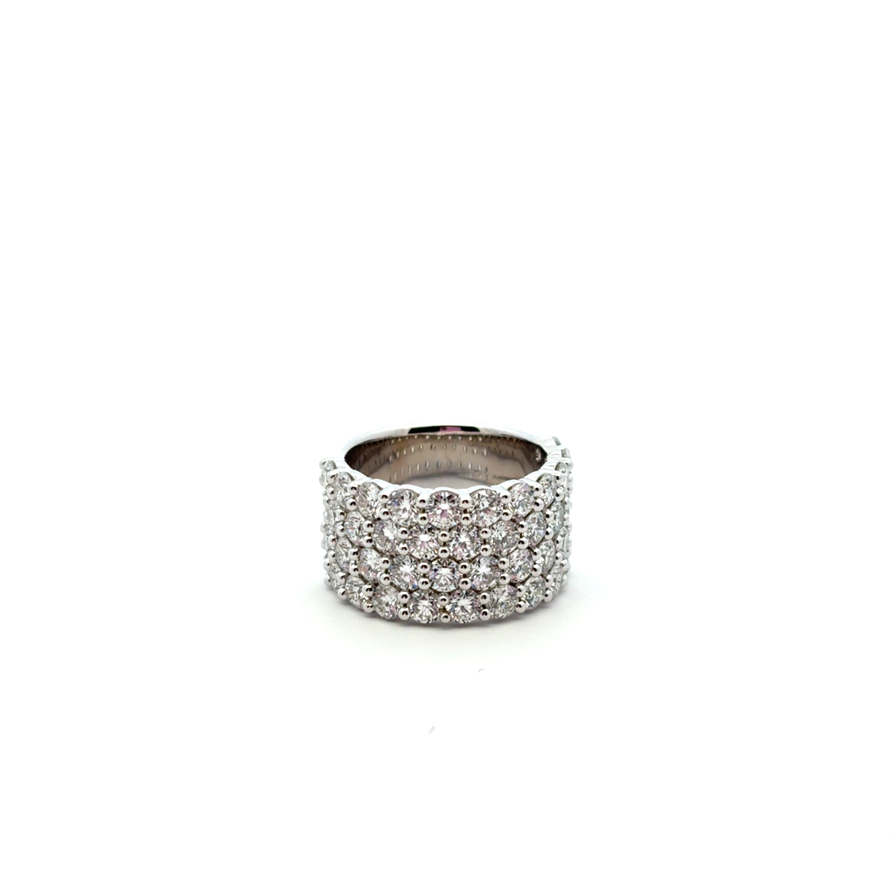 18K White Gold Diamond 4 Row Paramount Half Band Ring – Ganem Jewelers
