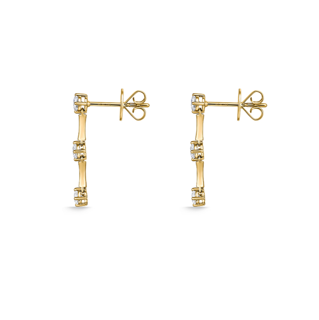 18K Yellow Gold Diamond Serena Drop Earrings
