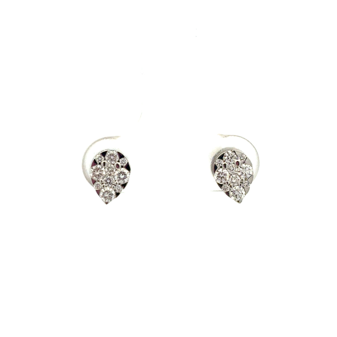18K White Gold Diamond Pear Shape Evolve Three Way Earrings