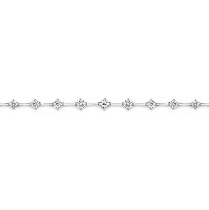 18K White Gold Diamond Cadence Graduated Bolo Bracelet (Large)