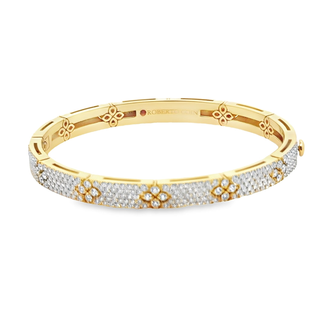 18K Yellow Gold Diamond Love in Verona Pave Bangle Bracelet