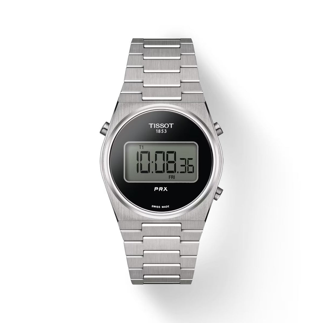 PRX Silver Black Digital Quartz 35MM Watch