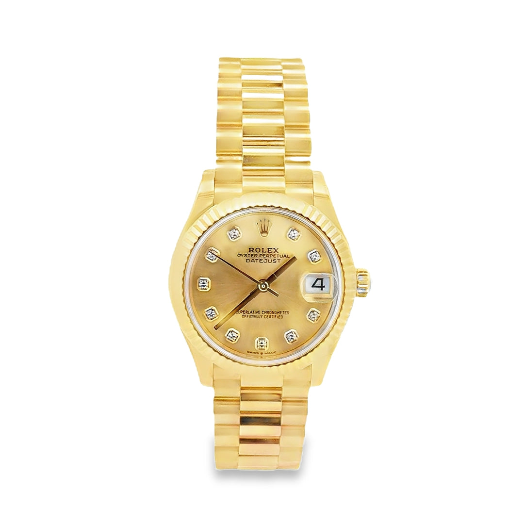 Pre-Owned Rolex Datejust 18K Yellow Gold Automatic 28MM Watch