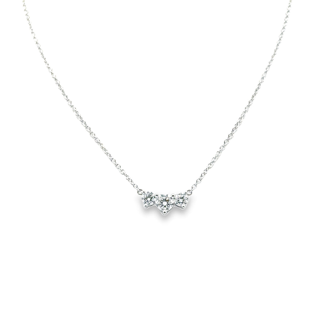 18K White Gold Diamond Trinity Necklace