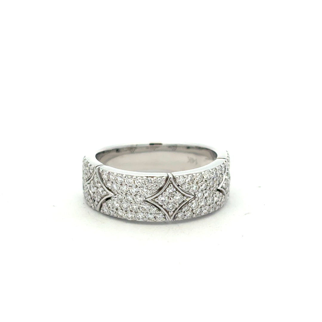 14K White Gold Diamond Estrella Star Inlay Ring